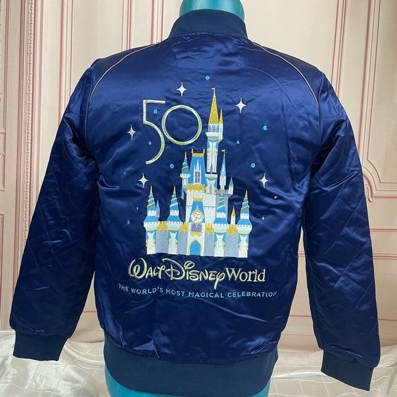2021 Disney Parks Walt Disney World 50th Anniversary Bomber Jacket sZ L XL 1X - Picture 8 of 14